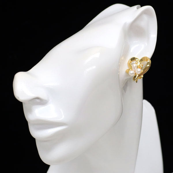 田崎真珠 SV/金メッキ 淡水真珠 イヤリング 幅約3.8-4.1mm ハート  