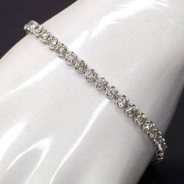 K18WG ダイヤモンド ブレスレット 5.20ct テニス
