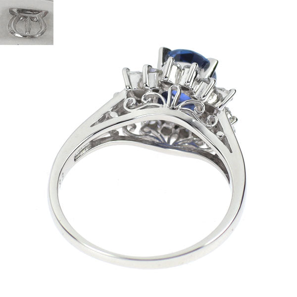 田崎真珠 Pt900 サファイア ダイヤモンド リング 1.05ct D0.38ct