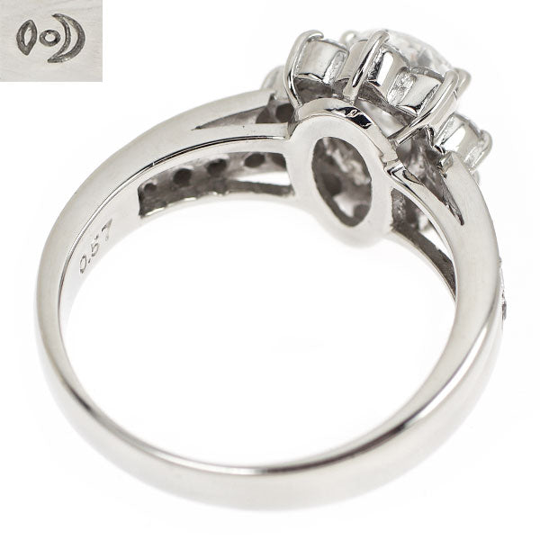 田崎真珠 Pt900 ペアシェイプ ダイヤモンド リング 0.74ct E SI2 D0.57ct