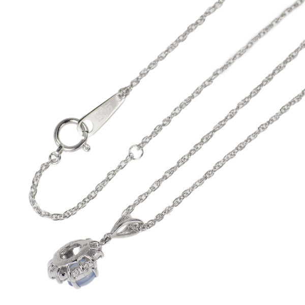 Pt スターサファイア ダイヤモンド ペンダントネックレス 0.94ct D0.25ct