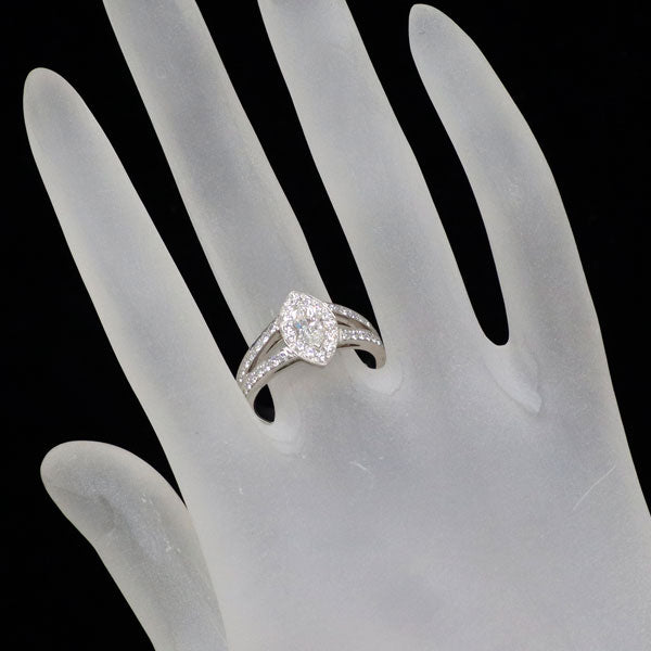 ブシュロン Pt950 マーキスカット ダイヤモンド リング 0.52 F VVS1 エターナルグレース 54号