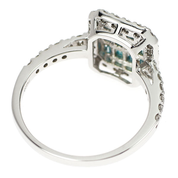 Pt900 アイスブルーダイヤモンド リング 0.55ct D0.45ct