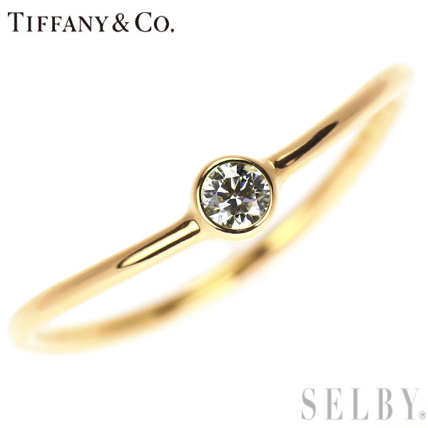 ティファニー K18YG ダイヤモンド リング ウェーブシングルロウ