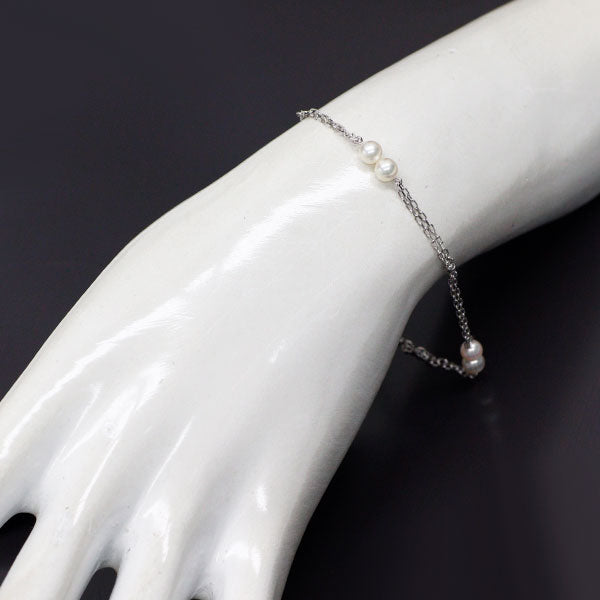 ミキモト K18WG アコヤベビー 真珠/パール ブレスレット 径約4.4-4.6mm