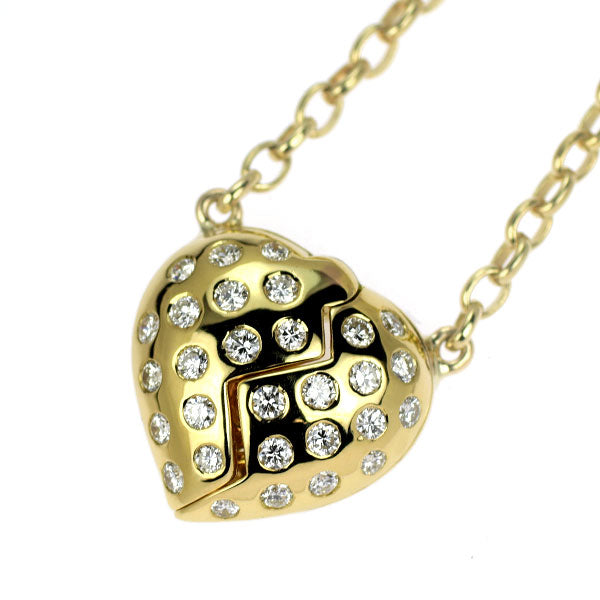 モワード K18YG ダイヤモンド ペンダントネックレス ブロークンハート