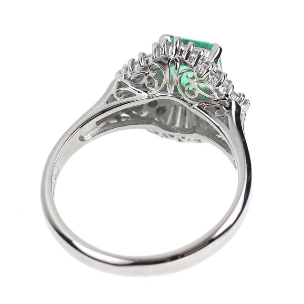Pt900 エメラルド ダイヤモンド リング 0.68ct D0.50ct