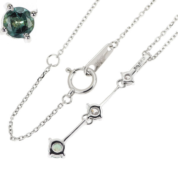 希少 K18WG アレキサンドライト ダイヤモンド ペンダントネックレス 0.15ct D0.12ct