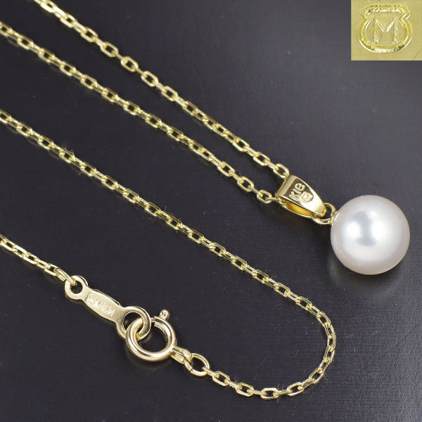 MIKIMOTO ミキモト ネックレス 18金 K18イエローゴールド アコヤ