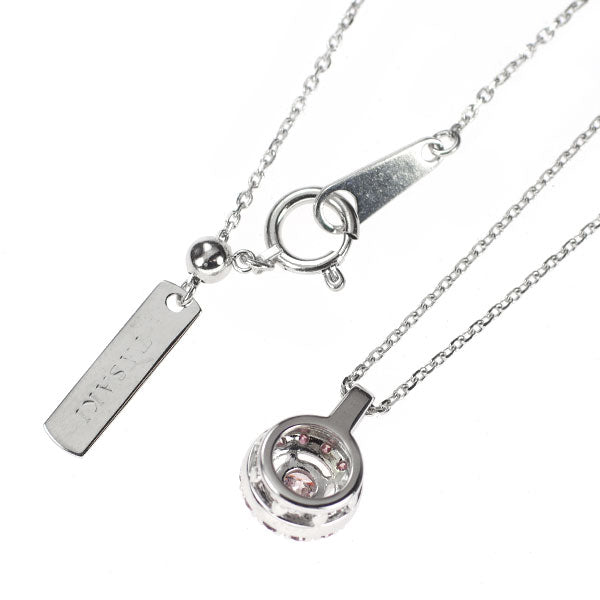 田崎真珠 K18WG 天然ピンク/カラーレス ダイヤモンド ペンダントネックレス 0.157ct FLPP SI2 D0.10ct