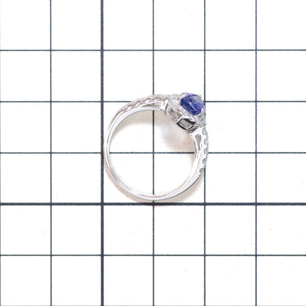 新品 Pt950 コーンフラワーブルー サファイア ダイヤモンド リング 1.45ct D0.40ct 【エスコレ】