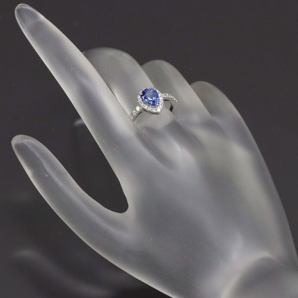 新品 Pt950 コーンフラワーブルー サファイア ダイヤモンド リング 1.45ct D0.40ct 【エスコレ】