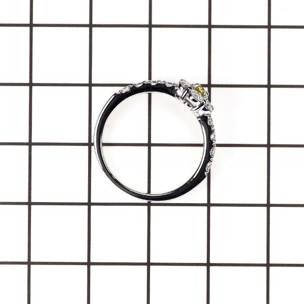 新品 Pt950 天然インテンスイエロー ダイヤモンド リング 0.123ct FIY VS2 D0.68ｃｔ 【エスコレ】