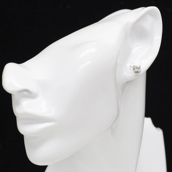 新品 Pt950/ Pt900 プリンセスカット ダイヤモンド ピアス 0.651ct F/G VS1 VS2 4本爪スタッド【エスコレ】