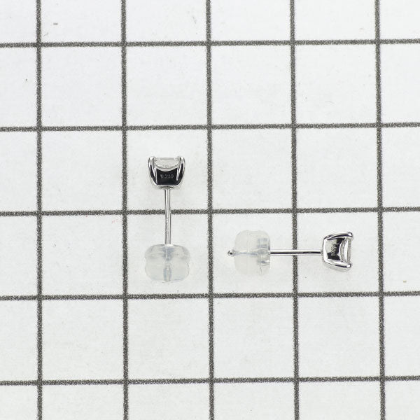 新品 Pt950/ Pt900 スクエアカット ダイヤモンド ピアス 0.432ct F VS1 4本爪スタッド【エスコレ】