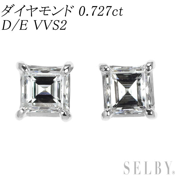 新品 Pt900/ Pt950 スクエアカット ダイヤモンド ピアス 0.727ct 新品 Pt900/ Pt950 スクエアカット ダイヤモンド ピアス 0.727ct