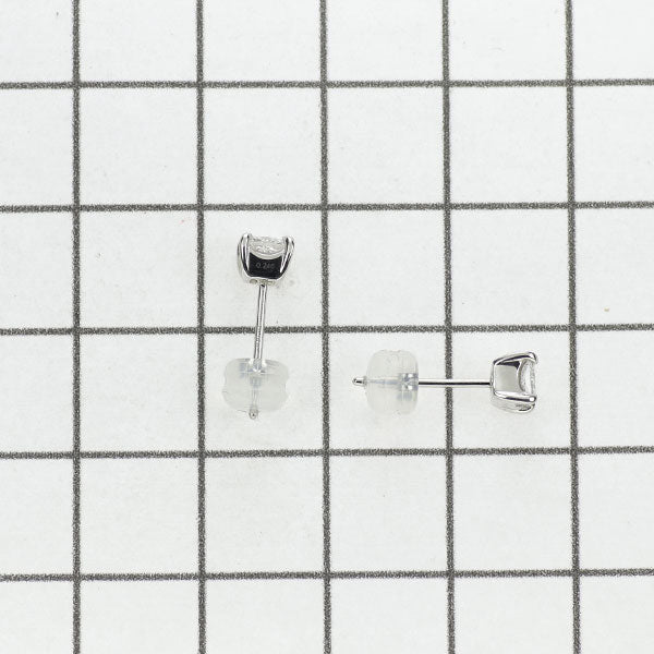 新品 Pt900/ Pt950 プリンセスカット ダイヤモンド ピアス 0.485ct F/H VVS2 VS1 4本爪スタッド【エスコレ】