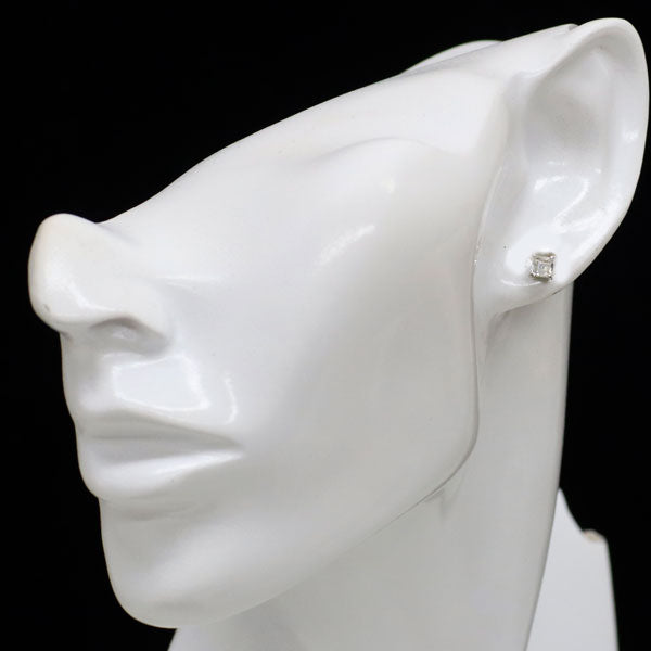 新品 Pt900/ Pt950 スクエアカット ダイヤモンド ピアス 0.511ct F VS1/SI1 4本爪スタッド【エスコレ】