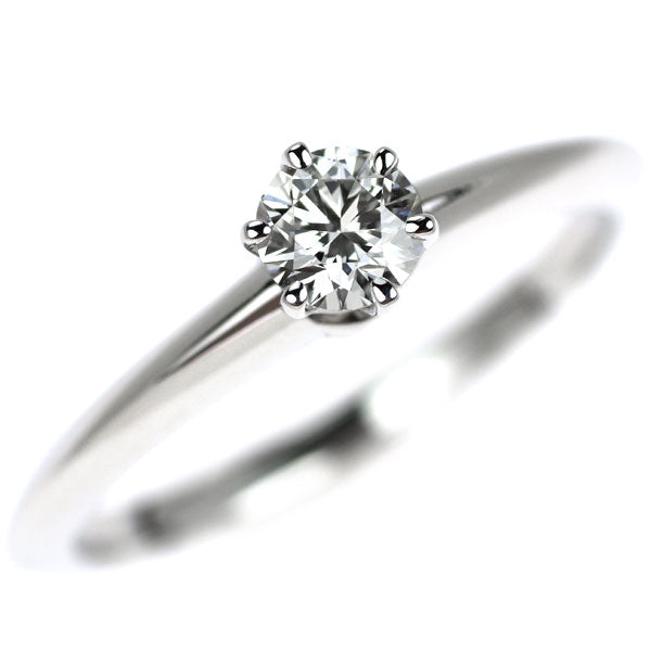 ティファニー Pt950 ダイヤモンド リング 0.25ct H VS2 EX ソリティア