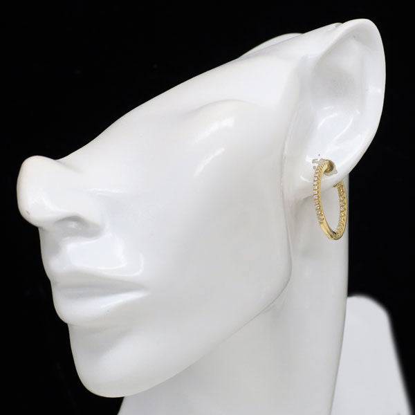 K18YG ダイヤモンド ピアス 0.39ct フープ