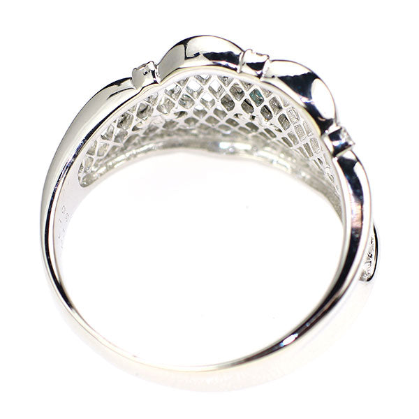 K18WG パライバトルマリン ダイヤモンド リング 0.19ct D0.18ct フラワー