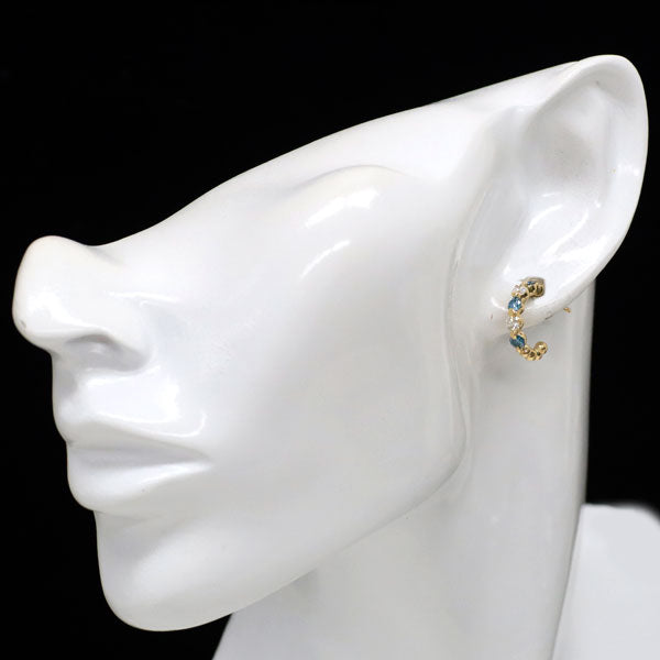 K18YG トリートブルー/カラーレス ダイヤモンド ピアス 1.187ct K18YG トリートブルー/カラーレス ダイヤモンド ピアス 1.187ct