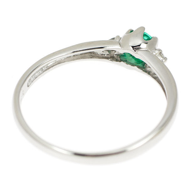 Pt900 エメラルド ダイヤモンド リング 0.06ct 0.01ct