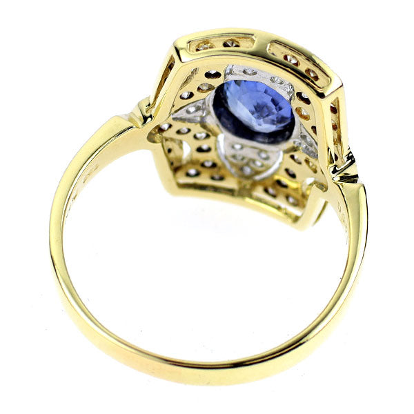 Pt900/K18YG サファイア ダイヤモンド リング 1.40ct D0.59ct