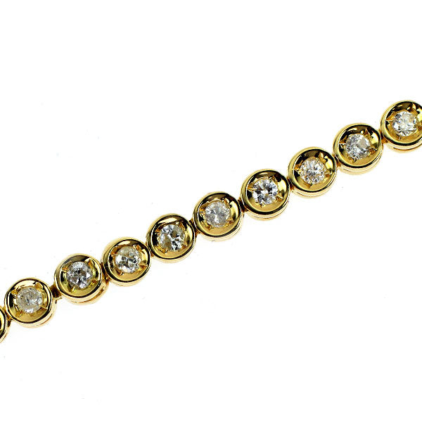 K18YG ダイヤモンド ブレスレット 1.25ct テニス
