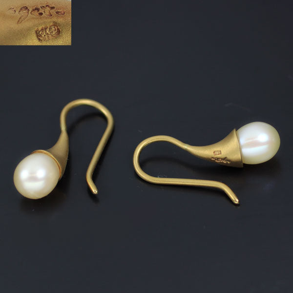 アガット/agete K18YG 淡水真珠 ピアス 幅約5.2mm — セルビー