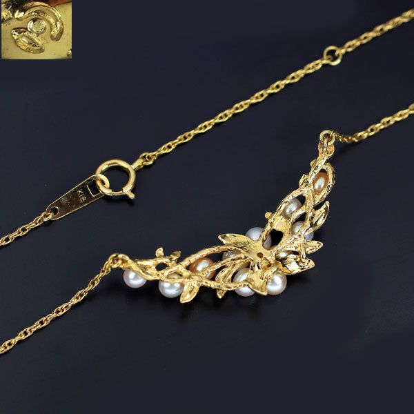 0.56ct 水野薫子 パール 真珠 サファイア ネックレス K18