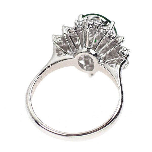 K14WG 翡翠 ダイヤモンド リング D0.96ct