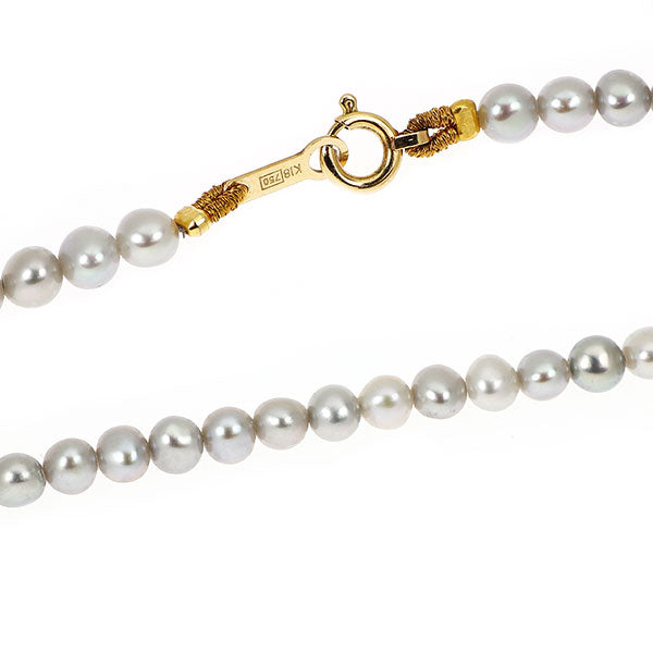 K18YG 淡水 真珠 ネックレス 径約3.1-3.2mm