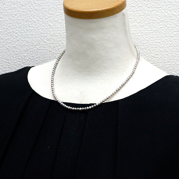 K18YG 淡水 真珠 ネックレス 径約3.1-3.2mm