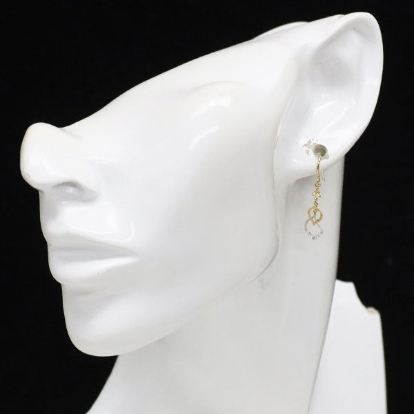 新品 K18YG/WG ダイヤモンド ピアス 0.06ct