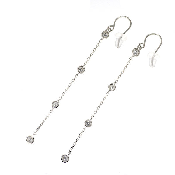 新品 K18WG ダイヤモンド ピアス 0.50ct ステーション