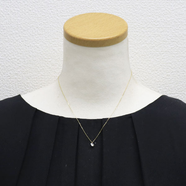 新品 K18YG ストリングホール ダイヤモンド ペンダントネックレス 0.500ct M VS2