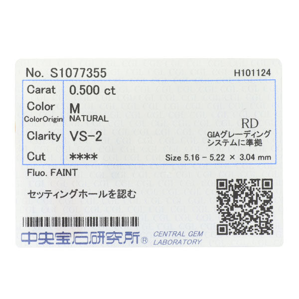 新品 K18YG ストリングホール ダイヤモンド ペンダントネックレス 0.500ct M VS2