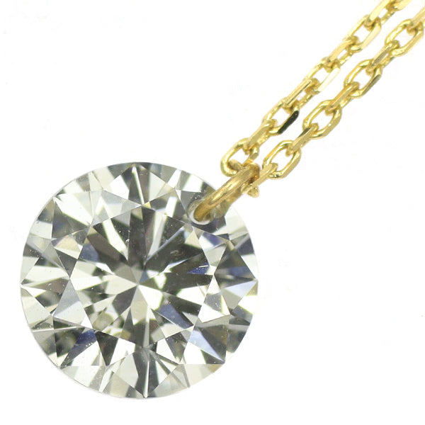 新品 K18YG ストリングホール ダイヤモンド ペンダントネックレス 0.500ct M VS2