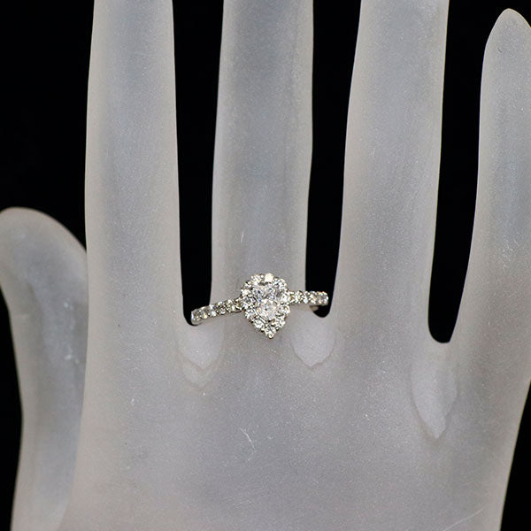 新品 Pt950 ペアシェイプカットダイヤモンド リング 0.454ct D VS1 D0.43ct