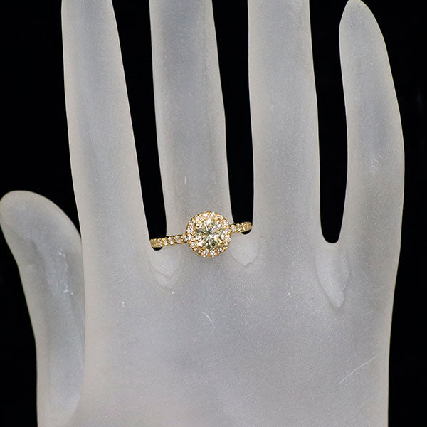 新品 K18YG LDH ダイヤモンド リング 1.059ct VLY SI2 Fair D0.33ct