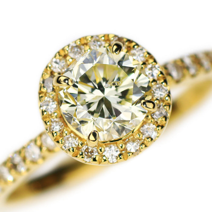 新品 K18YG LDH ダイヤモンド リング 1.059ct VLY SI2 Fair D0.33ct