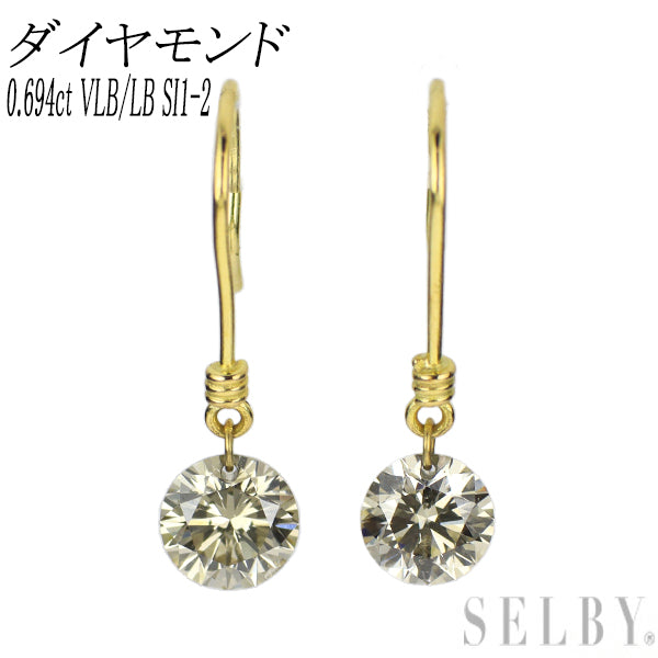 新品】K18YG ピアス 新品 K18YG ストリングホール ダイヤモンド ピアス