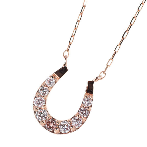 K18PG 天然ピンクダイヤモンド ペンダントネックレス 0.10ct