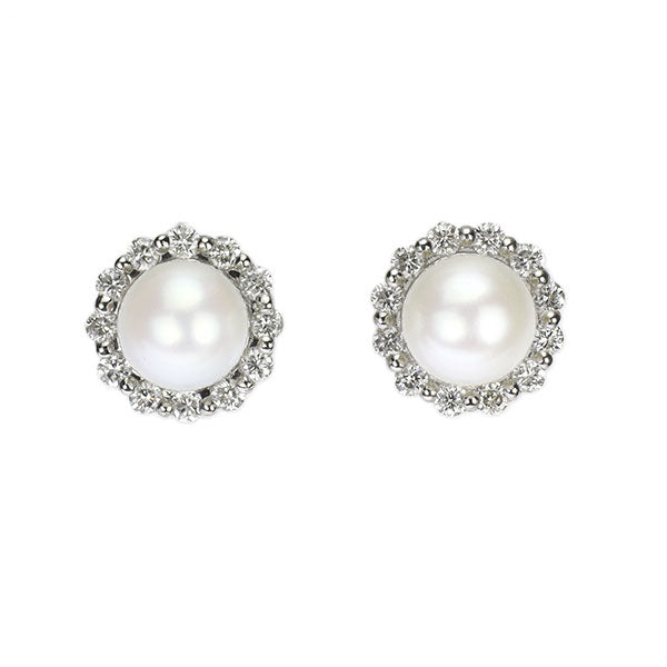 ヴァンドーム青山 Pt950/ Pt900 アコヤ 真珠/パール ダイヤモンド ピアス 径約4.4mm