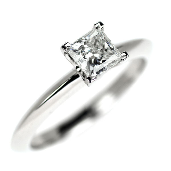 ティファニー Pt950 プリンセスカット ダイヤモンド リング 0.52ct