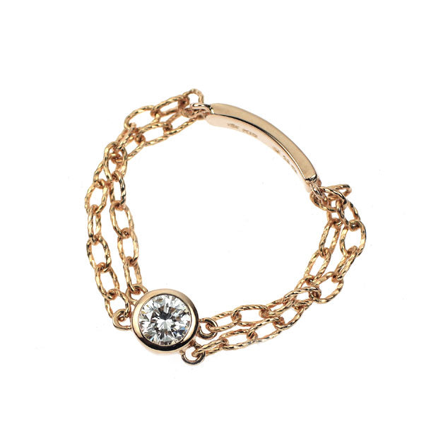K18PG ダイヤモンド チェーンリング 0.25ct