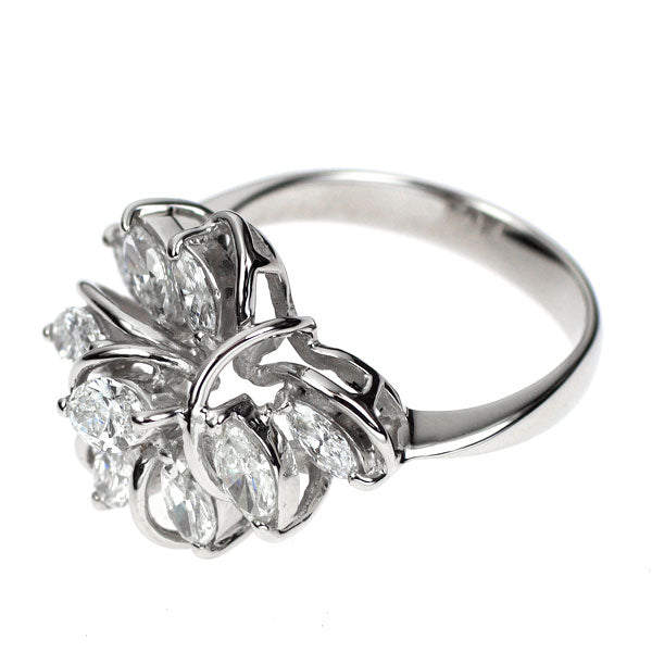 Pt900 マーキスカット ダイヤモンド リング 1.67ct 植物