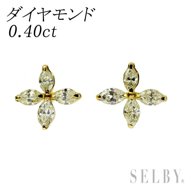 K18YG ダイヤモンド ピアス 0.40ct フラワー — セルビー