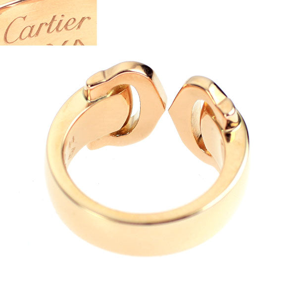 カルティエ K18PG ダイヤモンド リング 2Cブークルセ 44号 ピンキー  